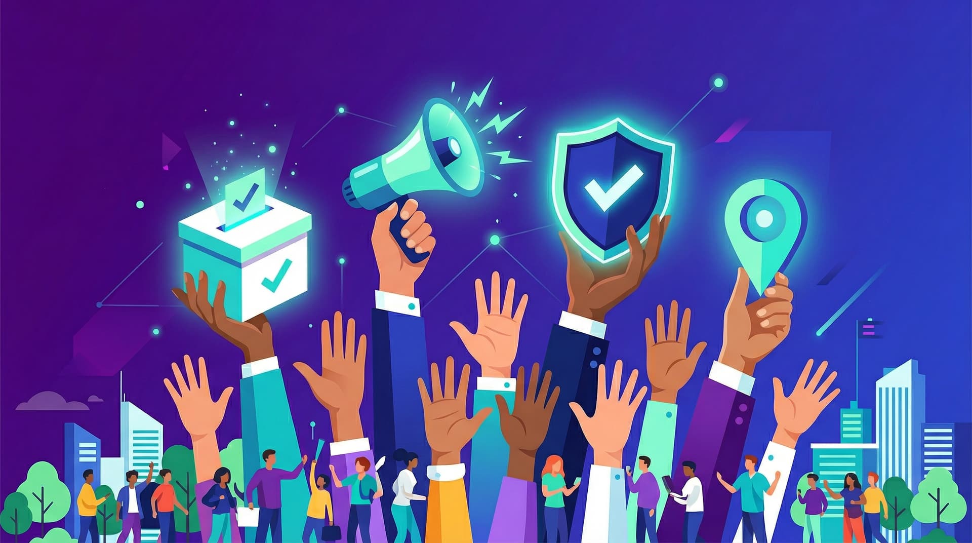 Citizens engaging in civic participation